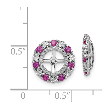 Sterlingsilber Rhodium Erzeugt Rubin Ohrring Jacke