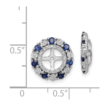Sterlingsilber Rhodium Erzeugt Saphir Ohrring Jacke