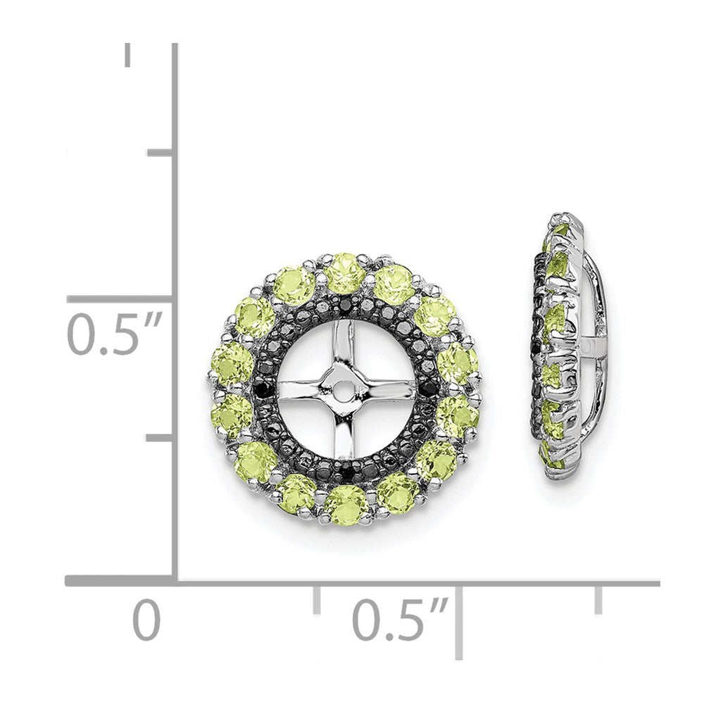Sterlingsilber Rhodium Peridot & Schwarz Saphir Ohrring Jacke