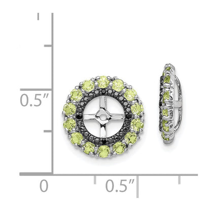 Sterlingsilber Rhodium Peridot & Schwarz Saphir Ohrring Jacke