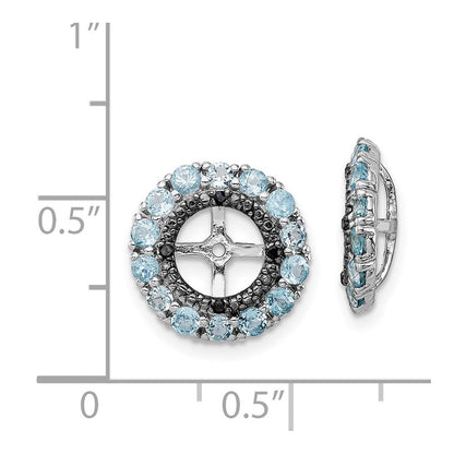 Sterlingsilber Rhodium Schweizer Blautopas & Schwarz Saphir Ohrring Jacke