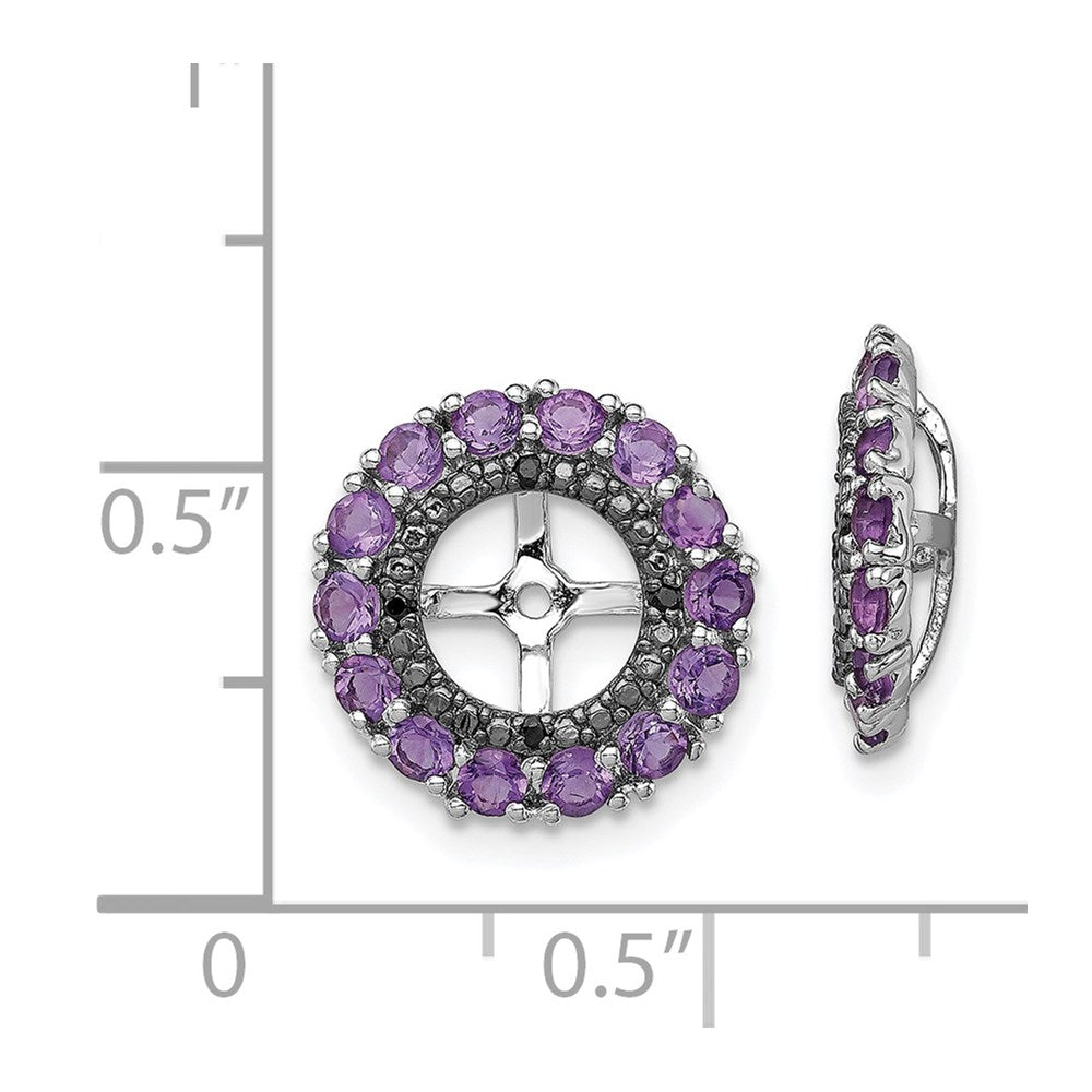 Sterlingsilber Rhodium Amethyst & Schwarz Saphir Ohrring Jacke