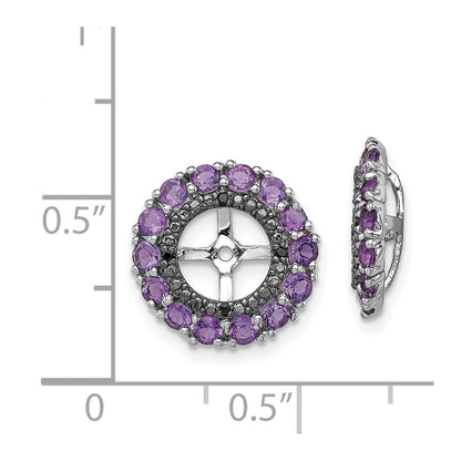 Sterlingsilber Rhodium Amethyst & Schwarz Saphir Ohrring Jacke