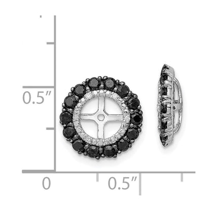 Sterlingsilber Rhodium Diamant. & Schwarz Saphir Ohrring Jacke