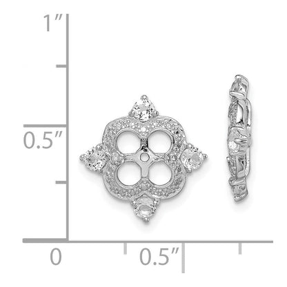Sterlingsilber Rhodium Diamant. & Weiß Topas Ohrring Jacke