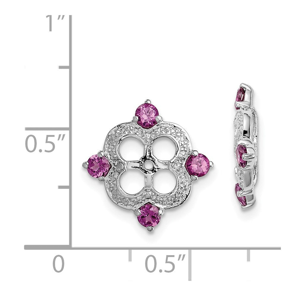 Sterlingsilber Rhodium Diamant. & Rhodolith Granat Ohrring Jacke