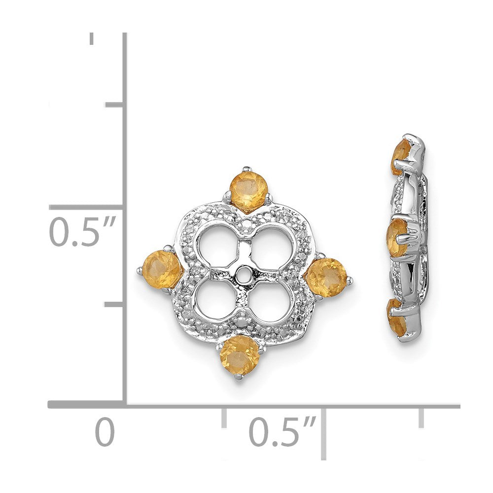 Sterlingsilber Rhodium Diamant. & Citrin Ohrring Jacke