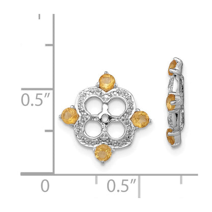 Sterlingsilber Rhodium Diamant. & Citrin Ohrring Jacke
