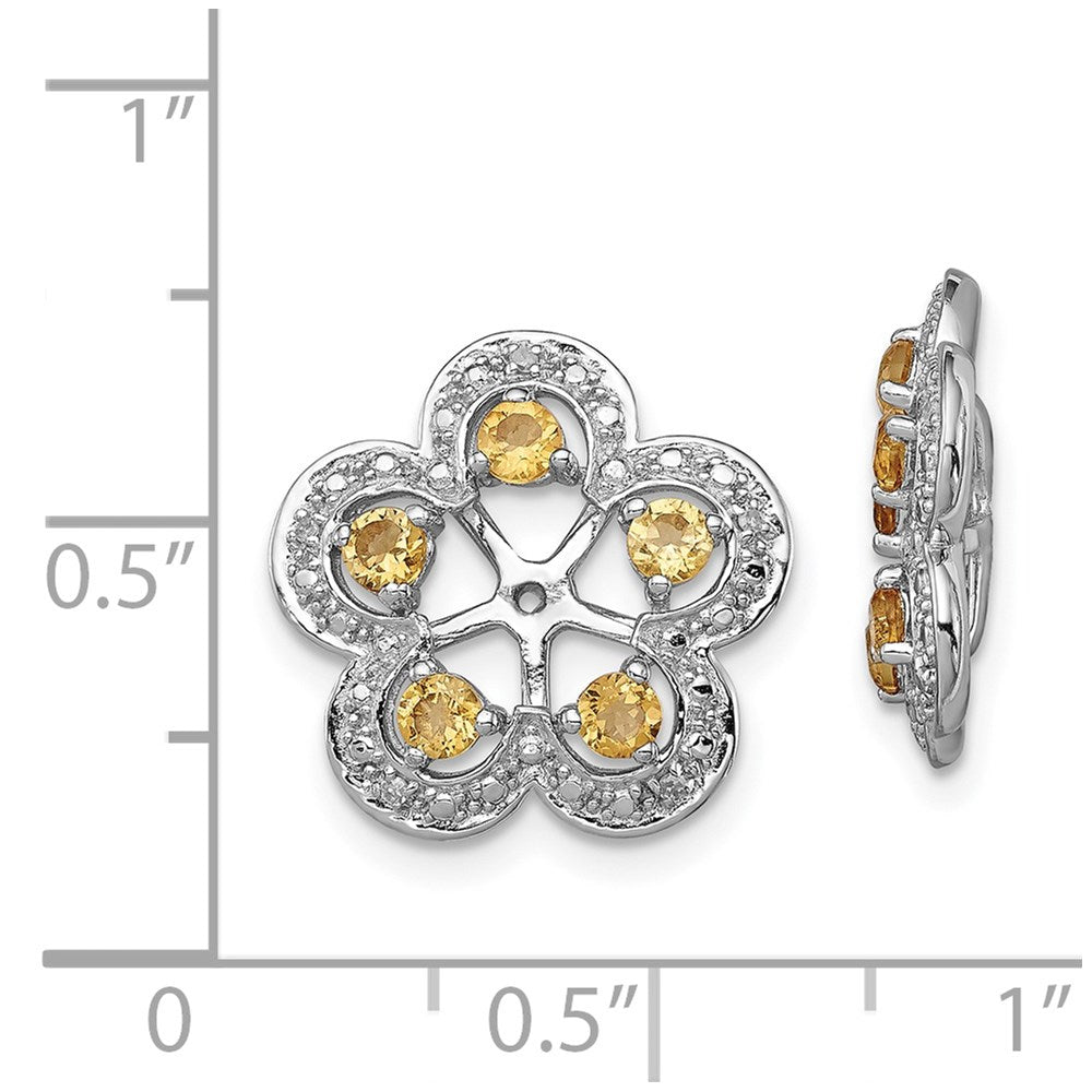 Sterlingsilber Rhodium Diamant. & Citrin Ohrring Jacke