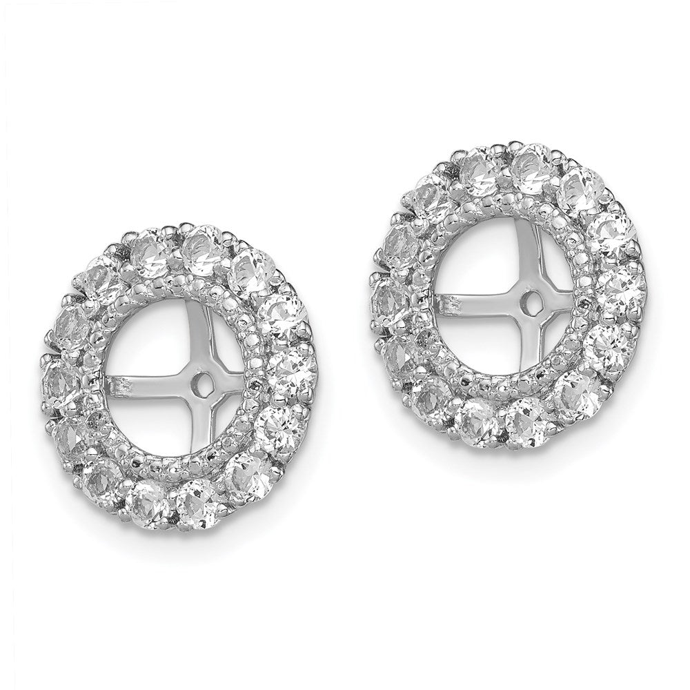 Sterlingsilber Rhodium Diamant. & Weiß Topas Ohrring Jacke