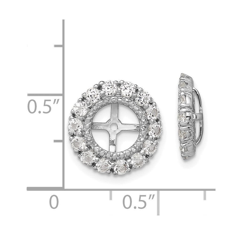 Sterlingsilber Rhodium Diamant. & Weiß Topas Ohrring Jacke