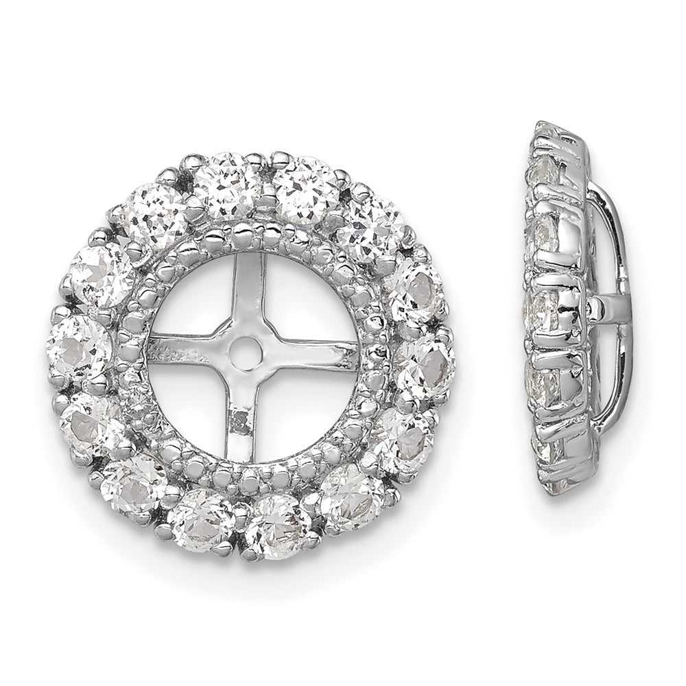 Sterlingsilber Rhodium Diamant. & Weiß Topas Ohrring Jacke