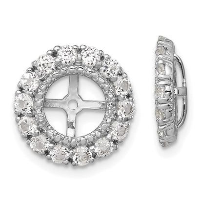 Sterlingsilber Rhodium Diamant. & Weiß Topas Ohrring Jacke