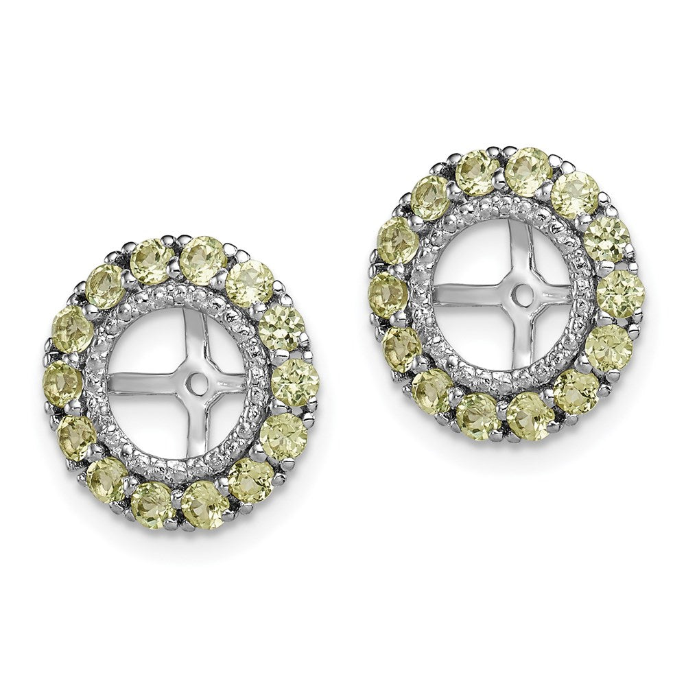 Sterlingsilber Rhodium Diamant. & Peridot Ohrring Jacke