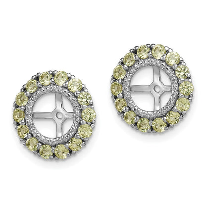 Sterlingsilber Rhodium Diamant. & Peridot Ohrring Jacke
