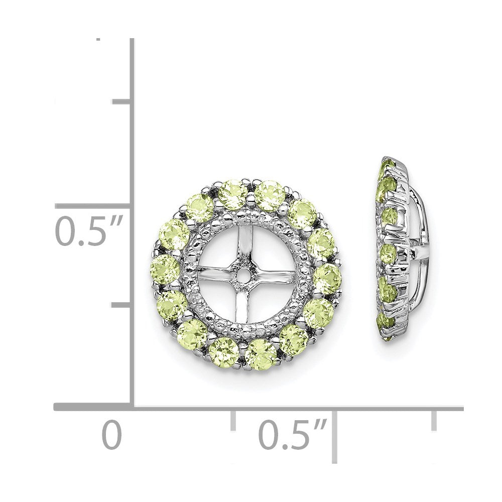 Sterlingsilber Rhodium Diamant. & Peridot Ohrring Jacke