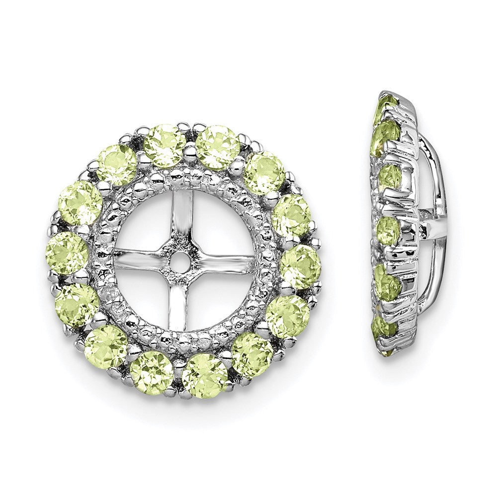 Sterlingsilber Rhodium Diamant. & Peridot Ohrring Jacke