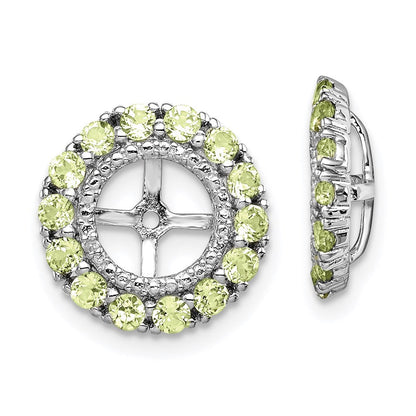 Sterlingsilber Rhodium Diamant. & Peridot Ohrring Jacke