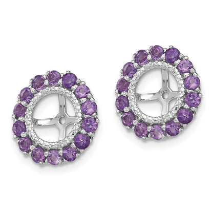 Sterlingsilber Rhodium Diamant. & Amethyst Ohrring Jacke