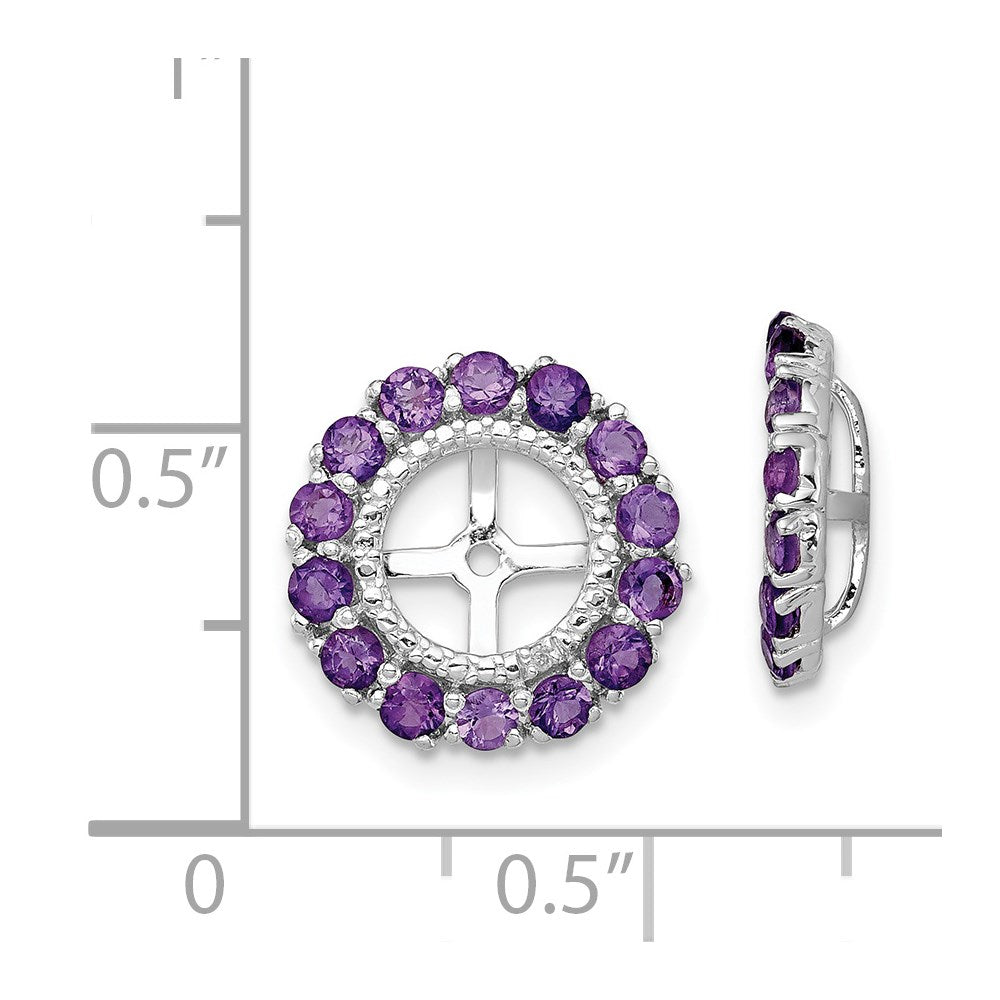 Sterlingsilber Rhodium Diamant. & Amethyst Ohrring Jacke