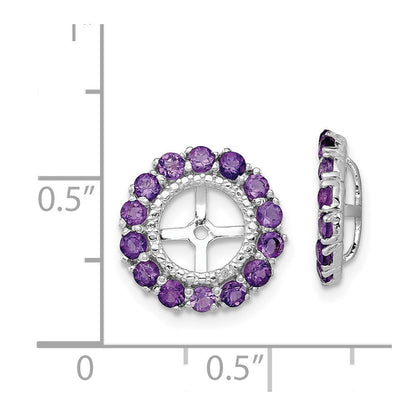 Sterlingsilber Rhodium Diamant. & Amethyst Ohrring Jacke