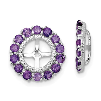 Sterlingsilber Rhodium Diamant. & Amethyst Ohrring Jacke