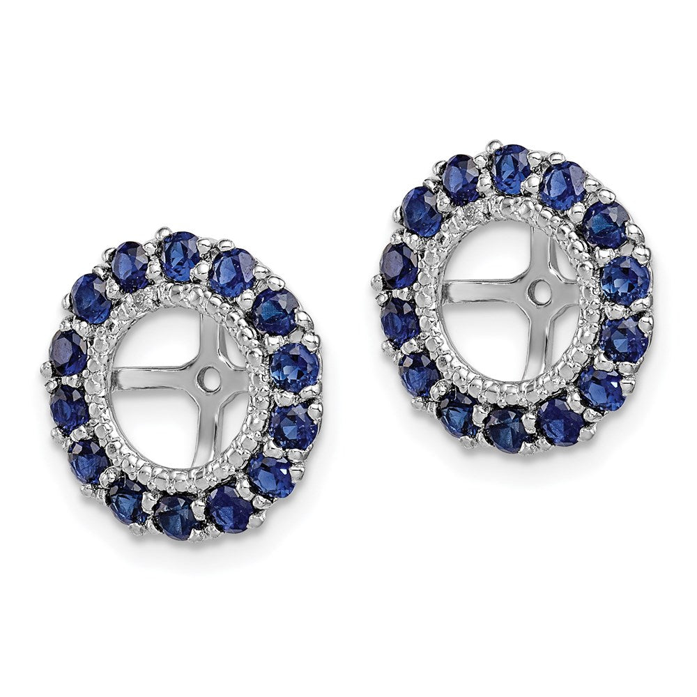 Sterlingsilber Rhodium Diamant. & Erzeugt Saphir Ohrring Jacke
