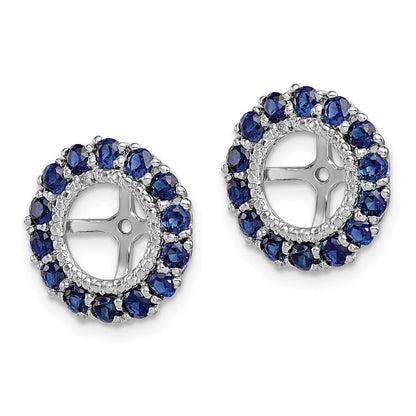Sterlingsilber Rhodium Diamant. & Erzeugt Saphir Ohrring Jacke