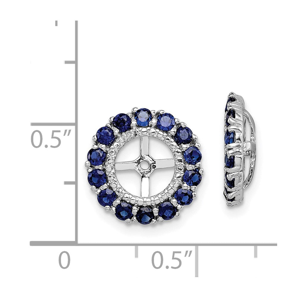 Sterlingsilber Rhodium Diamant. & Erzeugt Saphir Ohrring Jacke