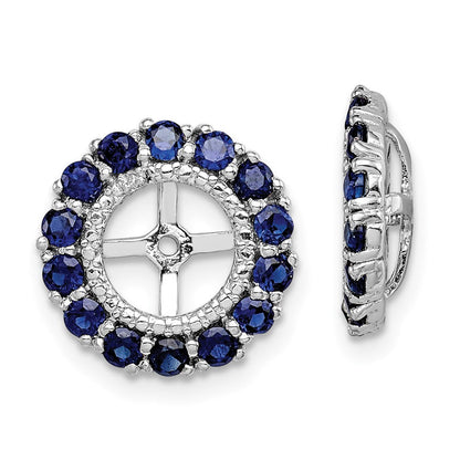 Sterlingsilber Rhodium Diamant. & Erzeugt Saphir Ohrring Jacke