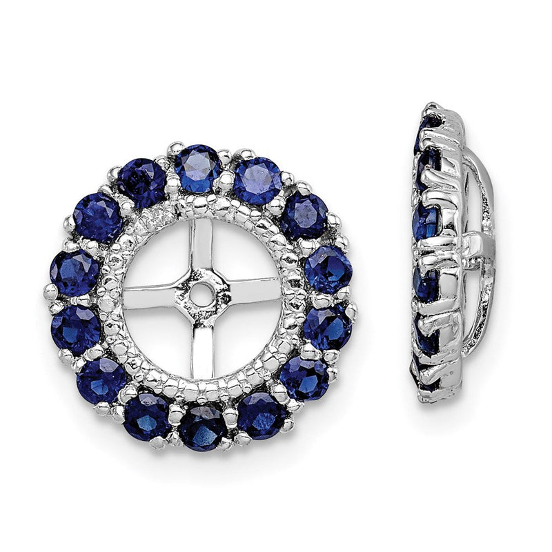 Sterlingsilber Rhodium Diamant. & Erzeugt Saphir Ohrring Jacke