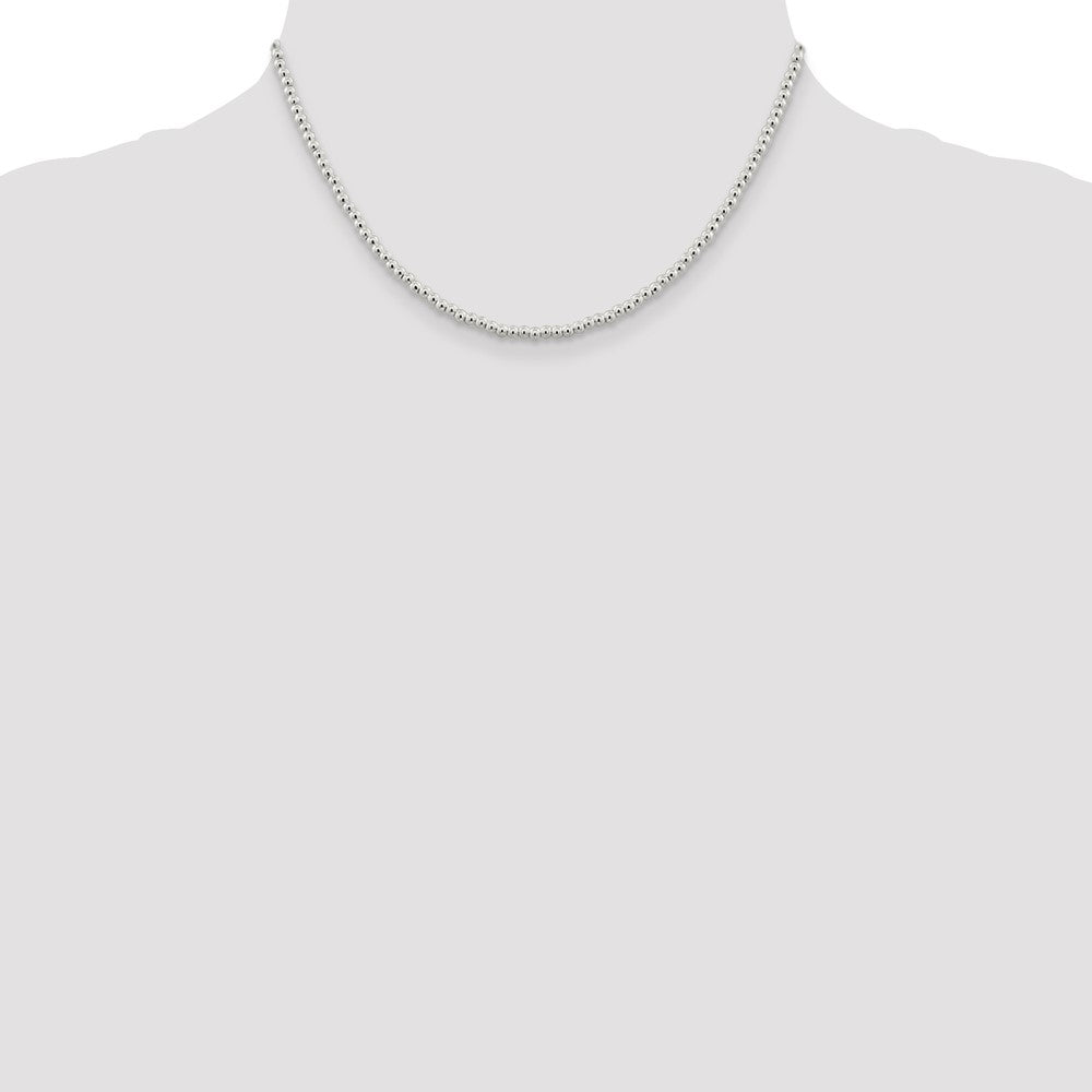 Sterlingsilber 3mm Perlen auf Venezianer Halskette