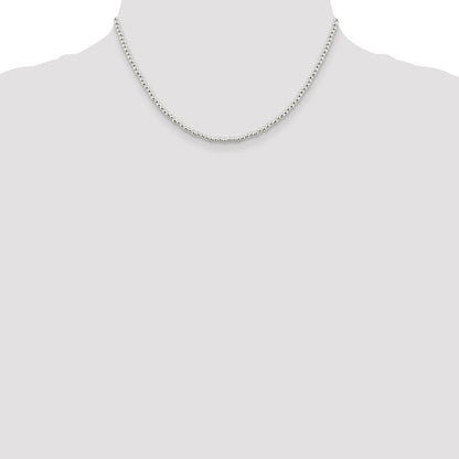 Sterlingsilber 3mm Perlen auf Venezianer Halskette