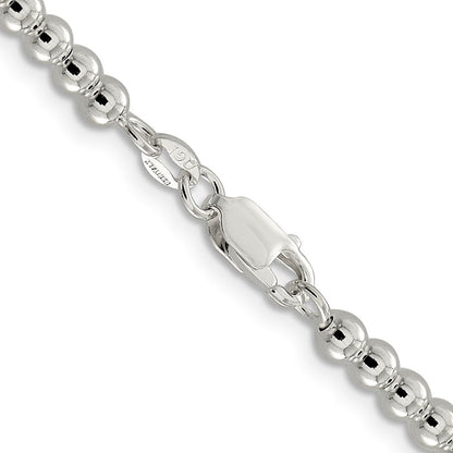 Sterlingsilber 4mm Perlen auf Venezianer Halskette