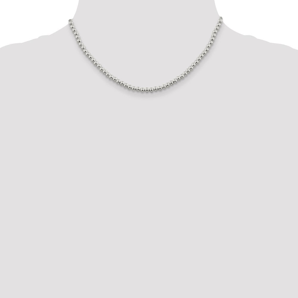Sterlingsilber 4mm Perlen auf Venezianer Halskette