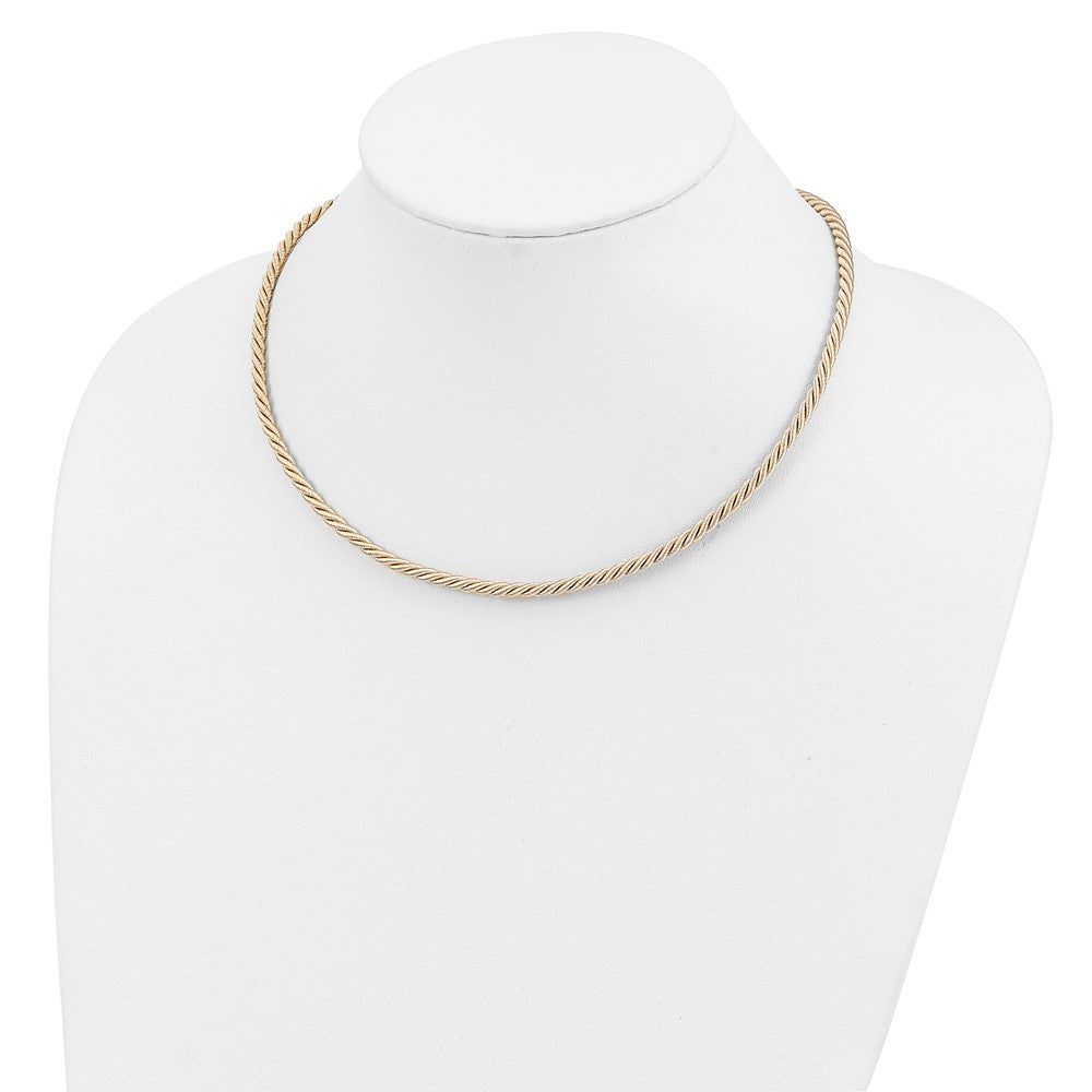 Sterlingsilber Rhodiniert 18inch Cream Satiniert Kordel Halskette