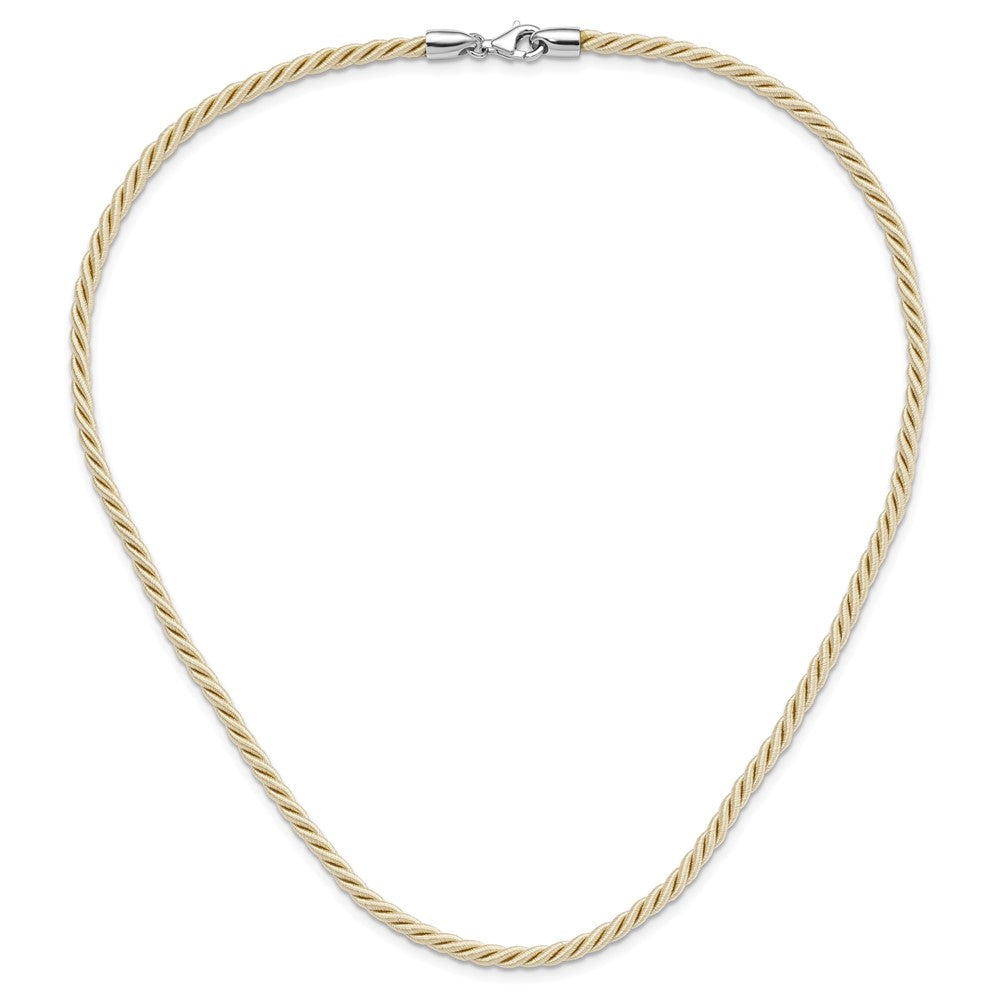 Sterlingsilber Rhodiniert 18inch Cream Satiniert Kordel Halskette