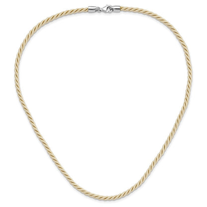 Sterlingsilber Rhodiniert 18inch Cream Satiniert Kordel Halskette