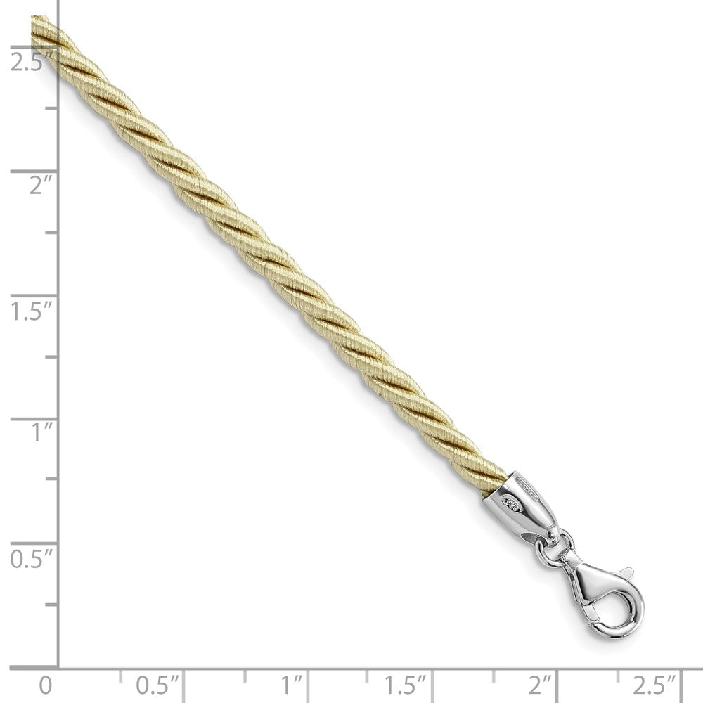 Sterlingsilber Rhodiniert 18inch Cream Satiniert Kordel Halskette