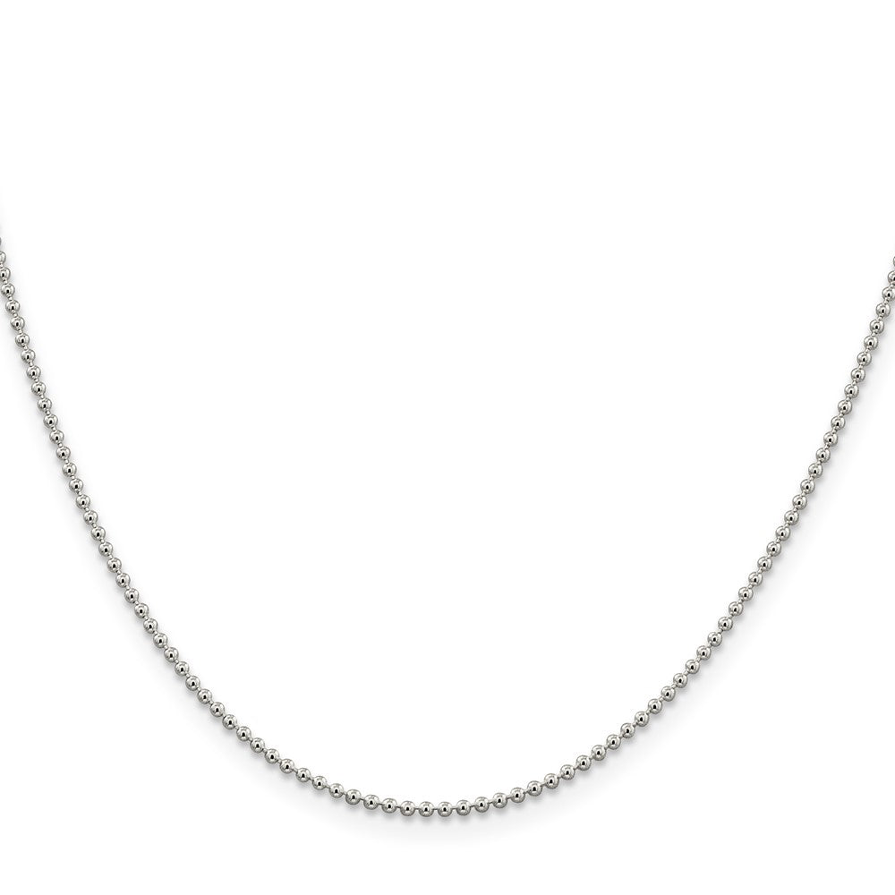 Sterlingsilber 1.5mm Gekugelt Kette mit 2 Zoll Verlängerung. Halskette
