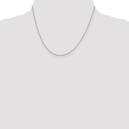 Sterlingsilber 1.5mm Gekugelt Kette mit 2 Zoll Verlängerung. Halskette
