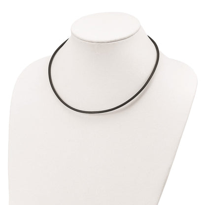 Sterlingsilber 3mm Schwarz Leder Halskette