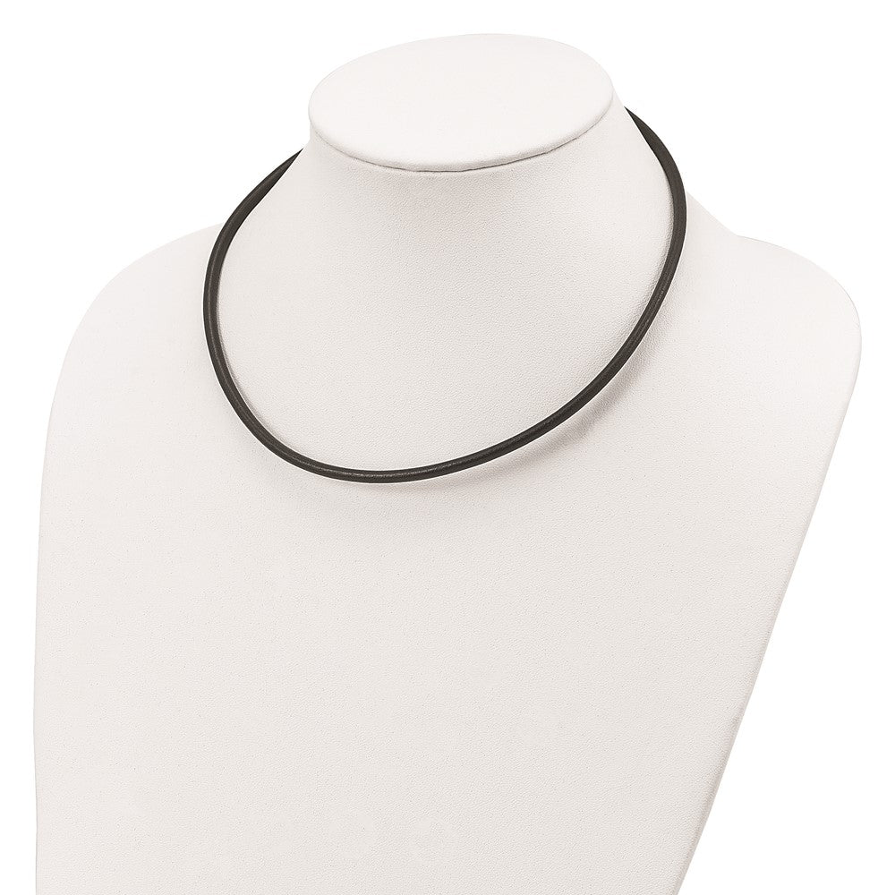 Sterlingsilber 4mm Schwarz Leder Halskette