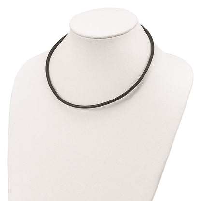 Sterlingsilber 4mm Schwarz Leder Halskette