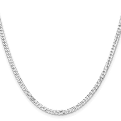 Sterlingsilber Rhodiniert 3.15mm Flach Panzer Kette