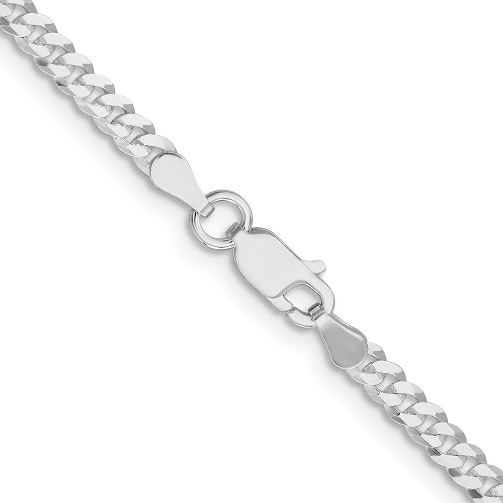 Sterlingsilber Rhodiniert 3.15mm Flach Panzer Kette