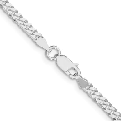 Sterlingsilber Rhodiniert 3.15mm Flach Panzer Kette