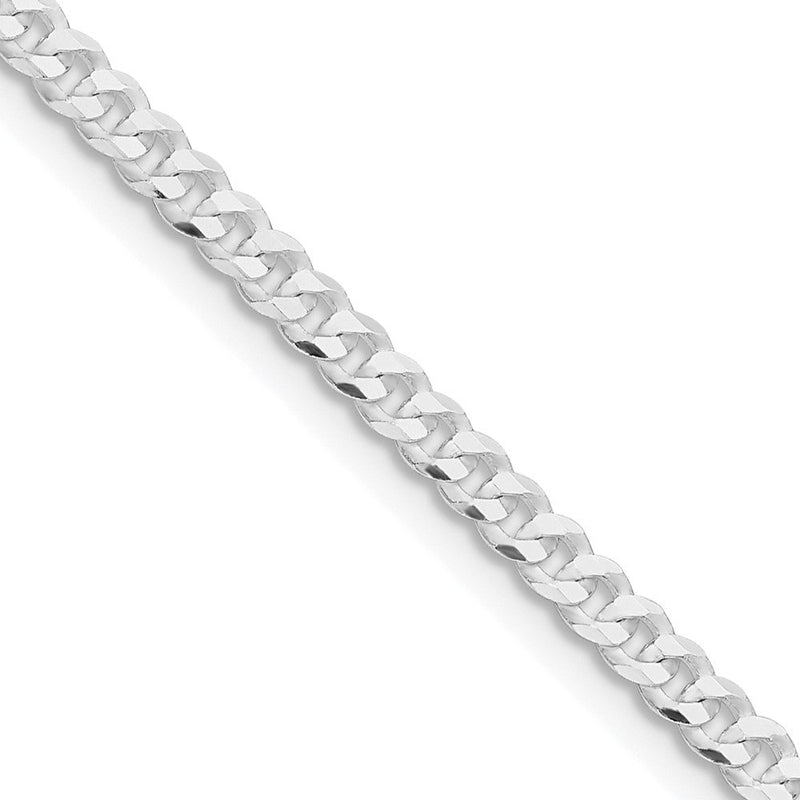 Sterlingsilber Rhodiniert 3.15mm Flach Panzer Kette