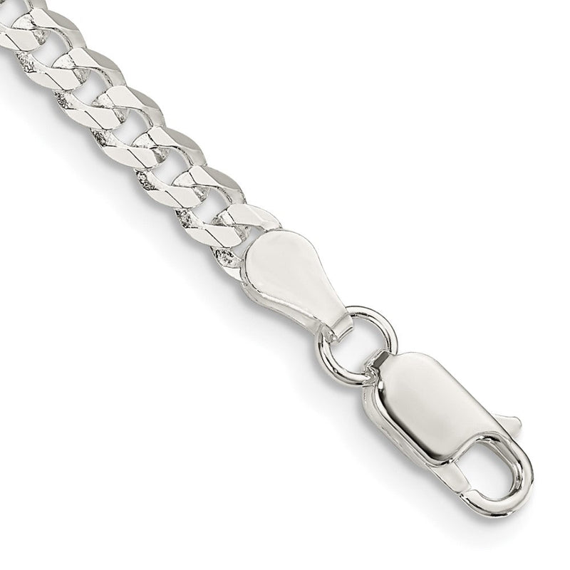 Sterlingsilber 3.8mm Flach Panzer Gliederarmband