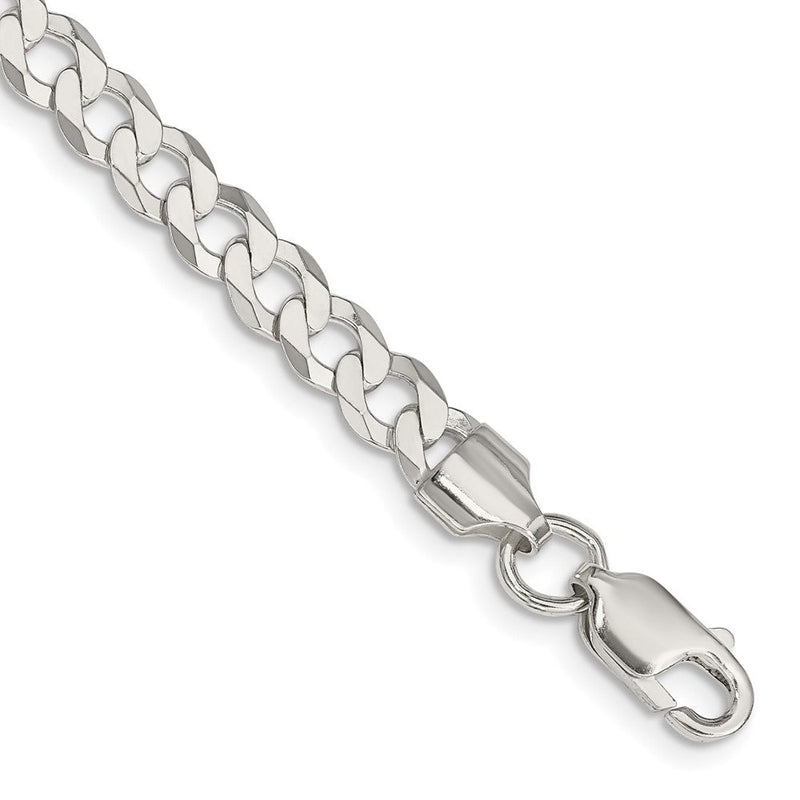 Sterlingsilber 5.75mm Flach Panzer Gliederarmband